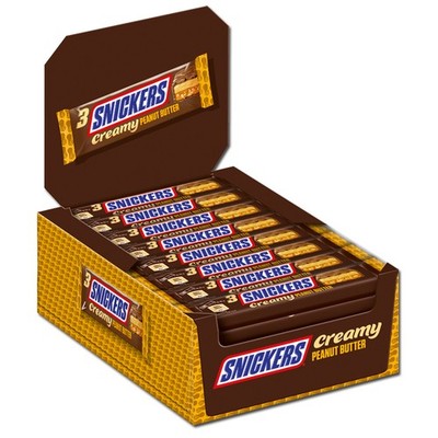(18,00 /1kg) Snickers Creamy Peanut Butter Trio, Schokolade, 32 Riegel je 54,75g
