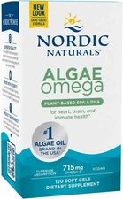 Nordic Naturals Algae Omega 715mg Supplement 120 Softgels exp 01/28 NEW
