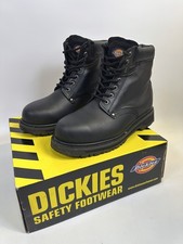 Dickies Cleveland S/S Safety Work Boots Black UK 8 EU 42 Steel Toe With Box