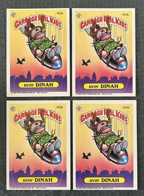 1986 GARBAGE PAIL KIDS, 4 Dyin Dinah Cards 'Priced to Sell'