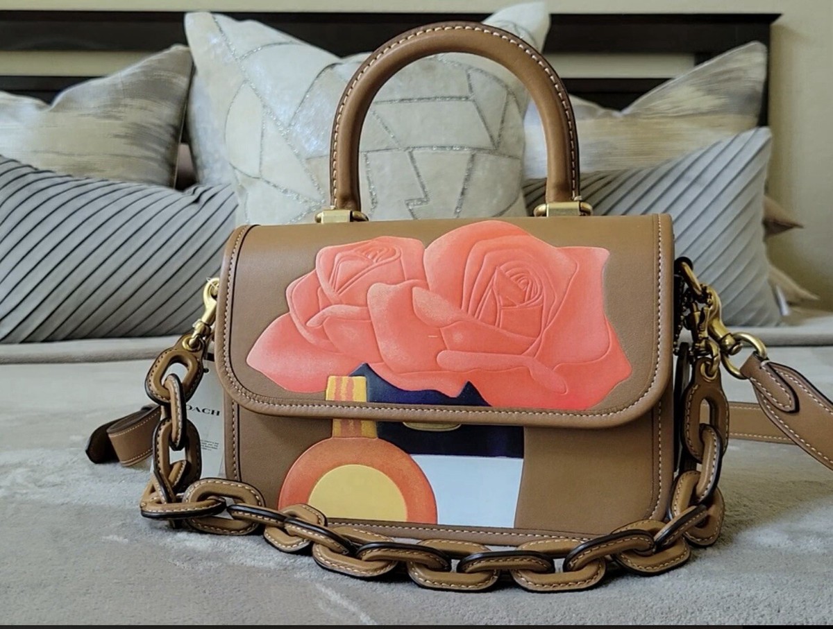 【希少】 COACH x Tom Wesselmann ローグトップハンドル Coach X Tom Wesselmann Rogue Top Handle w/chain LIGHT CAMEL NWT