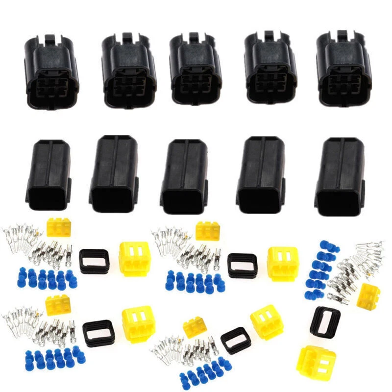 Juego de 5 terminales de enchufe conector de cable impermeable sellado amplificador de 6 pines coche camión Foto 2 de 4