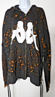 Faith Connexion XS Hoodie Kappa Bleached Zip Sweat Laced