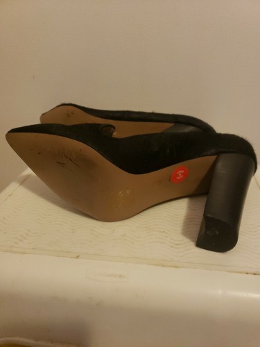 Mango touch leather Calf Hair Pumps Pointed Block Heel Size 9.5 $198 - 第 6/8 張圖片