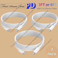 USB-C Cable PD Fast Charger 3FT/6FT For iPhone 14 13 12 11 Pro Max XR XS 8 Cord