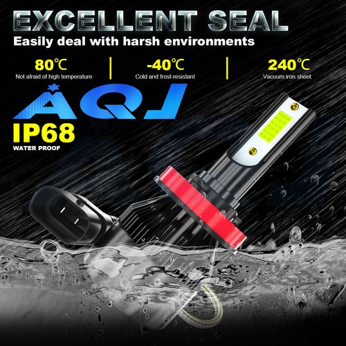 H11 LED Headlight Kit Low Beam Bulb Super Bright 8000K Bulbs 120W Ice Blue - Picture 9 of 12