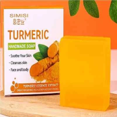SIMISI 3X Turmeric Soap Bar, Dark Spot Remover Face & Body, Kojic Acid Skin Brightening