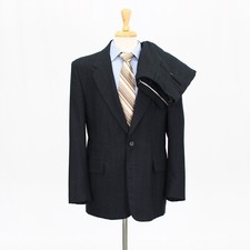 Burberry 42R 36x26 Gray Full Suit Striped 2B Wool