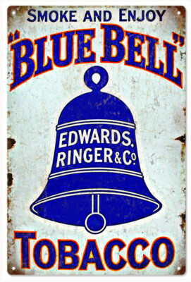 Vintage Style Metal Sign Blue Bell Tobacco 12x18