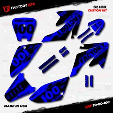 Black & Blue Slick Racing Graphics Kit fits Honda Crf70 CRF80 Crf100 Decals