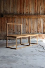 Solid  White Oak Bench by Richard Ostell. Floor Sample.. H.32” L48” D18”