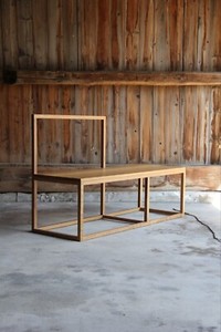 Solid  White Oak Bench by Richard Ostell. Floor Sample.. H.32” L48” D18”