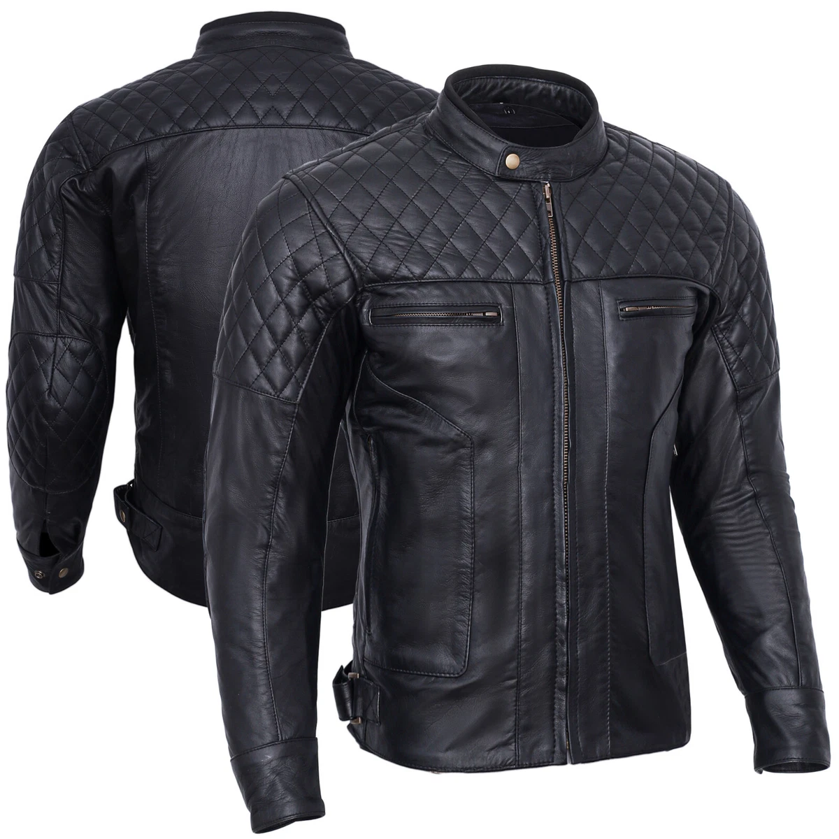 Classic motorcycle clearance jacket with armor