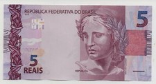 BRAZIL 5 REAIS 2010 PICK 253 E UNC