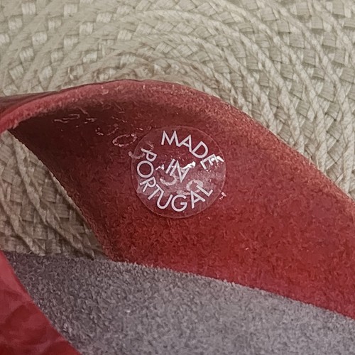 Mephisto Air Relax Red Leather Cork Wedge Sandals Women US 9 / 39 EU Flip Flop - Picture 10 of 11