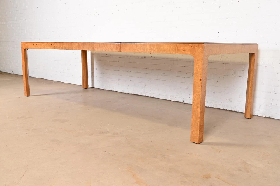 Удлинительный обеденный стол Milo Baughman Style Burl Wood Parsons от Henredon - Изображение 4 из 4