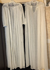Vintage 1950s By IRIS Nylon Chiffon White Nightgown Peignoir Lingerie Set 32