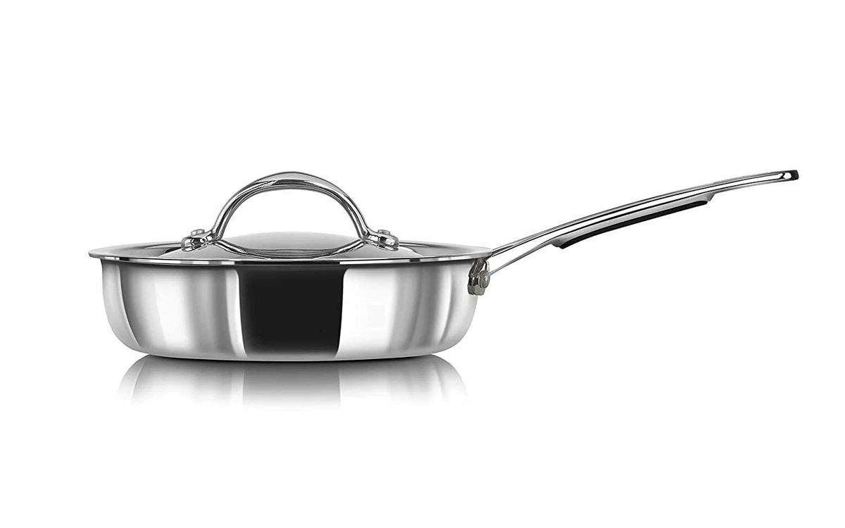 Stahl Triply Stainless Steel Fry pan with Lid 24 cm 1.8 L