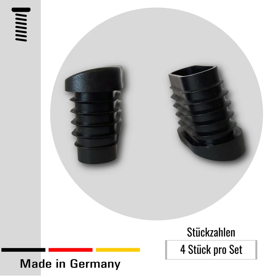 4 Fußstopfen/Stuhlgleiter/Bodenschoner/Abdeckstopfen oval mit/ohne Filz schräg - Bild 4 von 4