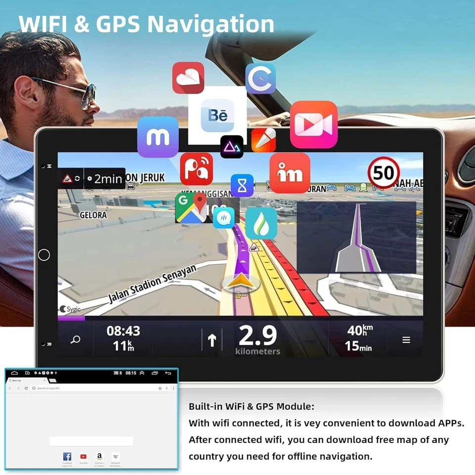 10.1" For Volkswagen CC 2009-2017 Apple Carplay Android 13 Car Stereo Radio GPS Foto 4 de 4