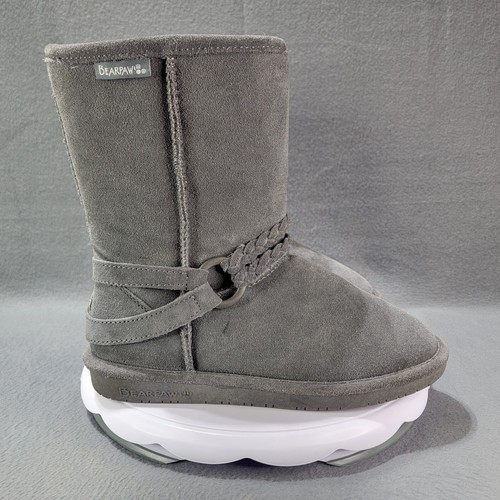 Size 8 - Womens Bearpaw Adelaide Boots Gray Suede Wool Lined Pull On - Picture 3 of 16
