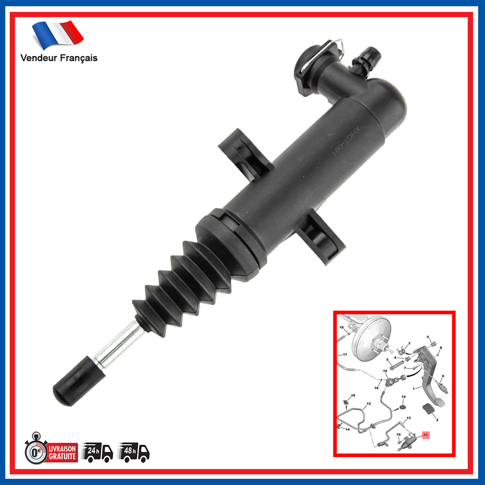 Cylindre récepteur embrayage Peugeot Boxer 2.0 HDi récepteur hydraulique boîte