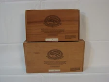 Lot of TWO (2) Empty Wooden Cigar Boxes -- one Padrone 3000 and one Padrone 7000