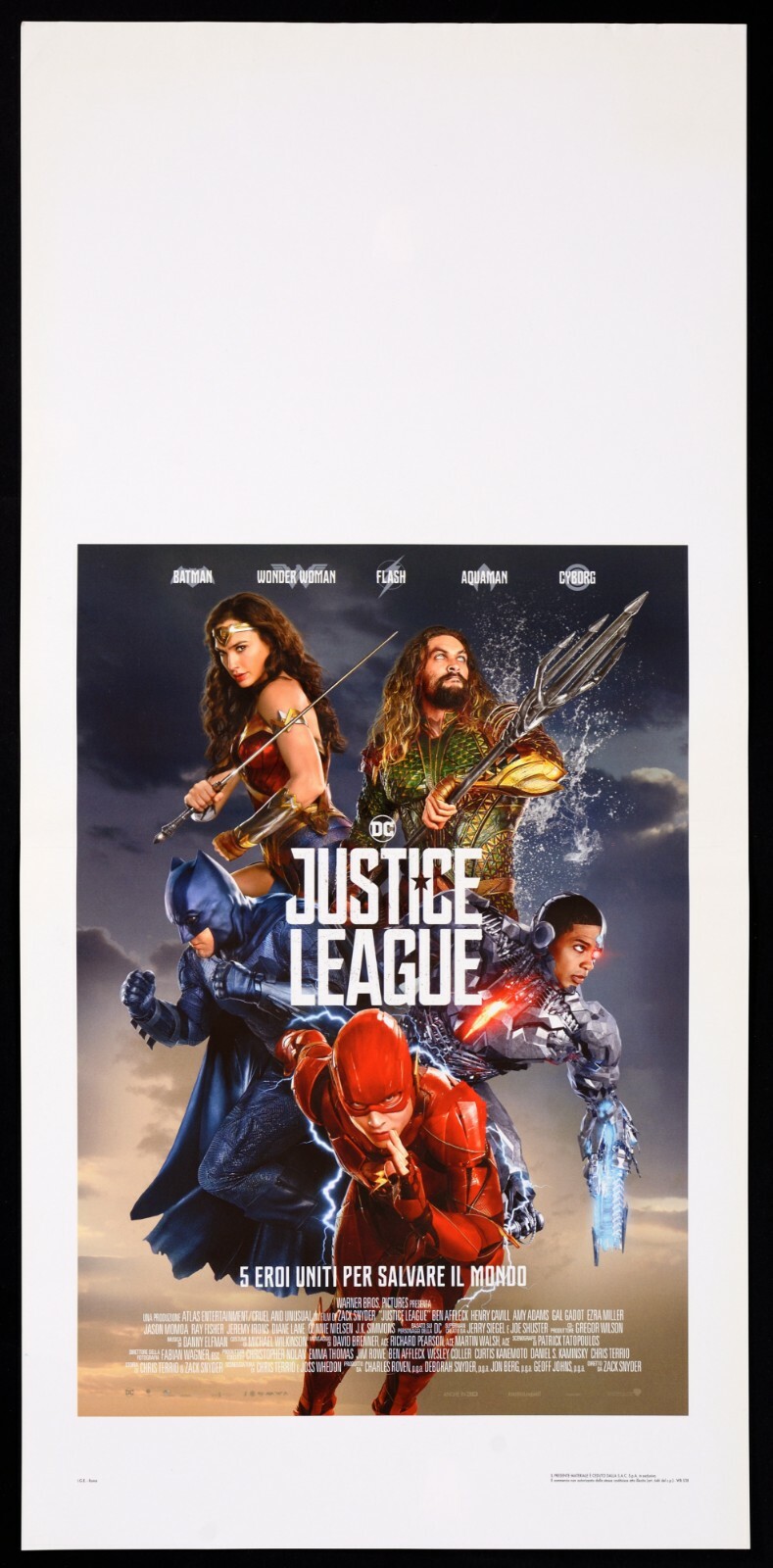 Locandina originale film Justice League (2017) - Regia di Zack Snyder