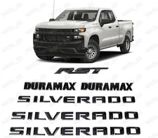 New 2019-2025 Chevrolet Silverado RST Duramax Emblem Badge Kit OEM Gloss Black
