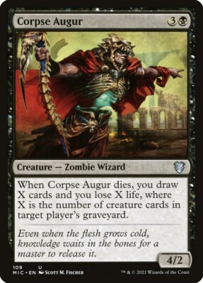 MTG Commander Midnight Hunt U Corpse Augur #109 PLAYSET 4X X4