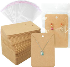 Earring Cards Necklace Display Cards with Bags,150 Earring Display Cards, 150 Pc