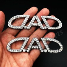 2pcs Metal Diamond Dad Garson Vip Luxury Jdm Jp Car Emblem Badge Decal Sticker