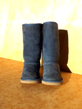 Size 1Y Uggs Tall Suede Boots Knee High Girls Blue