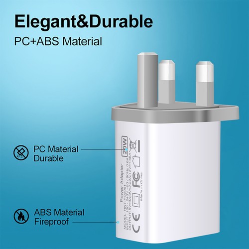 20W Fast Charger PD Type-C Power Adapter UK Wall Plug For iPhone 16 Pro Max 15 - Picture 9 of 20