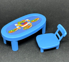 Peppa Pig Deluxe House Blue Dinner Table  1 Chair Furniture Replacement