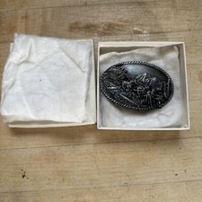 Vintage SISKIYOU Buckle Company Pewter STAGECOACH Belt Buckle 1983 - BRAND NEW