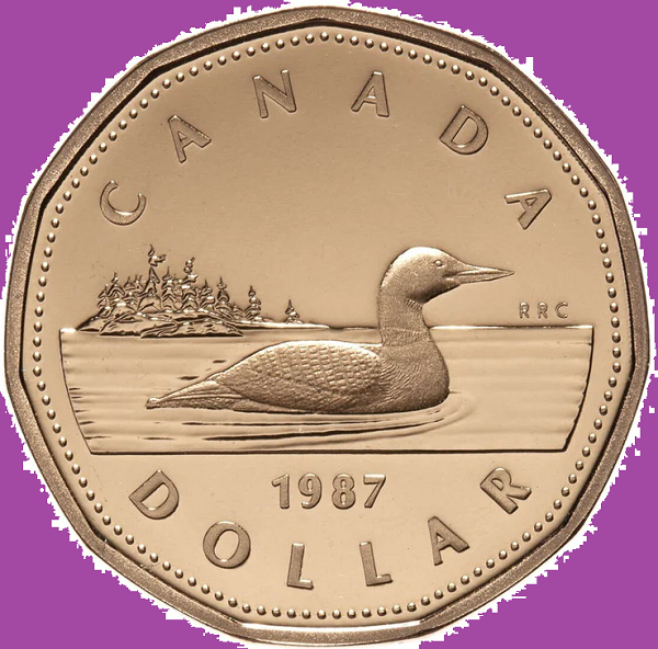 1987 Canada First Canadian PROOF Loonie Mint Cased One Dollar Coin