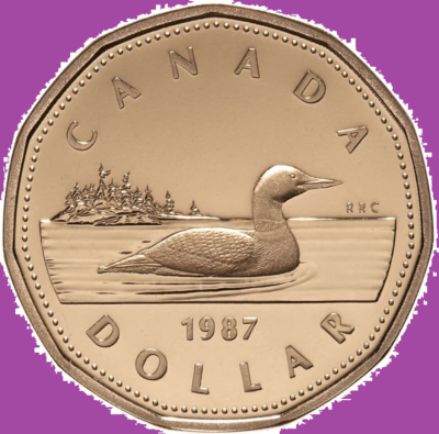 1987 Canada First Canadian PROOF Loonie Mint Cased One Dollar Coin