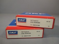 SKF Explorer Radial/Deep Groove Ball Bearing Lot of 2 6206 2RSNRJEM