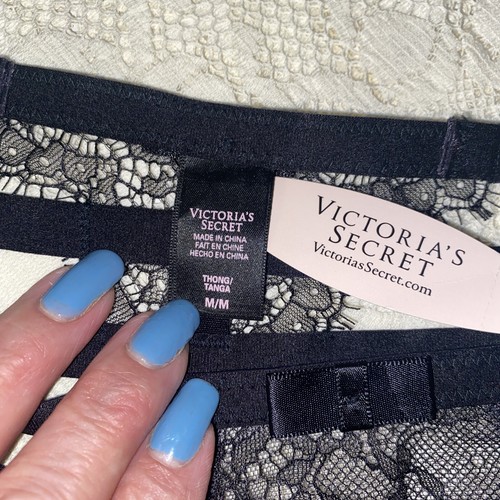 VINTAGE VICTORIAS SECRET TANGA PERIZOMA BIKINI PANTY nylon rete Sissy taglia M #4B1 #2 - Foto 5 di 12