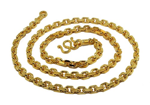 Men Chain Baht Necklace 24K Gold GP 