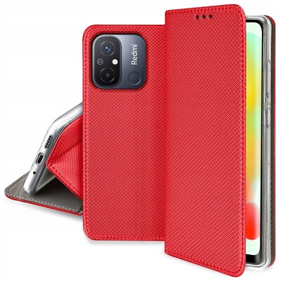 FÜR XIAOMI REDMI 12C - SMART MAGNET Tasche Etui Cover Hülle Case Wallet ROT