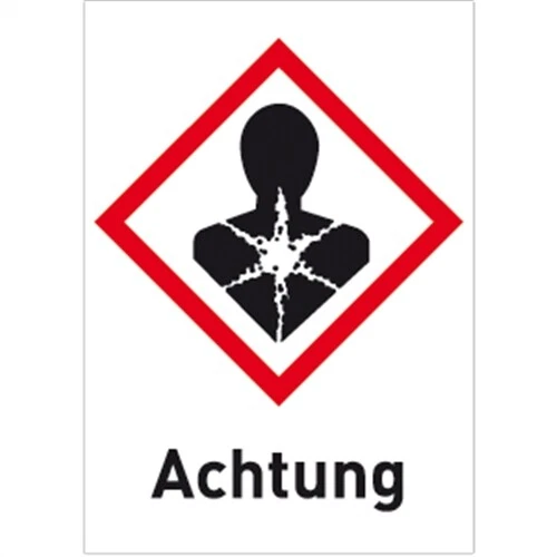 Aufkleber Ernste Gesundheitsgefahr (GHS 08) Achtung, Folie, 148x210 mm - Bild 1 von 1