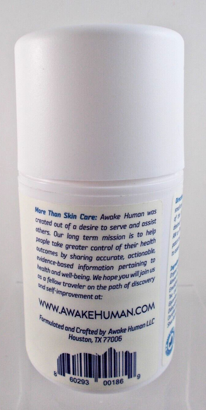 Awake Human Organic Facial Moisturizer 1.7 oz. Bottle ~ Unisex