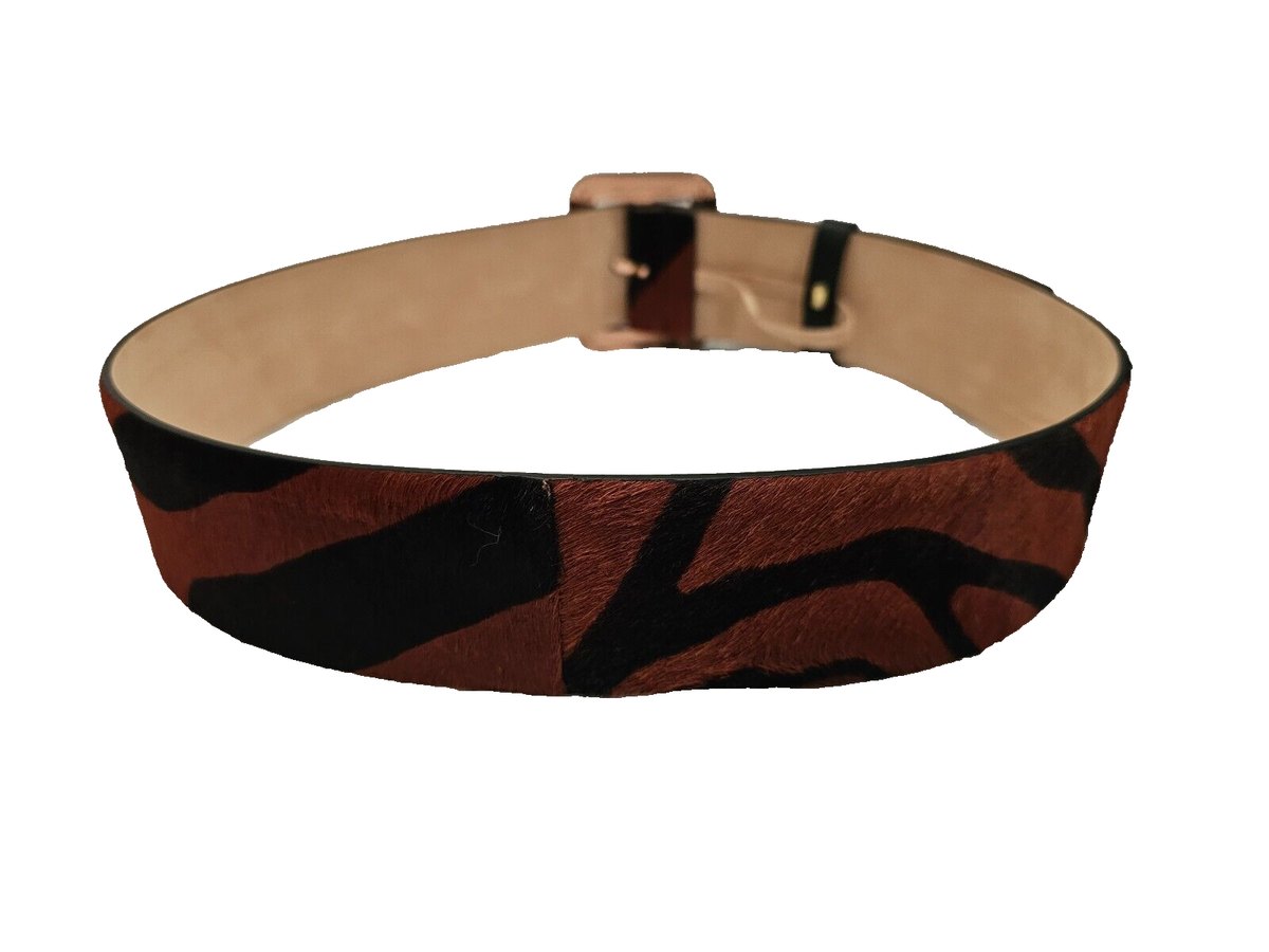 Roberto Cavalli Elegant Animal Print and Black Leather Belt DRAGON BELT Hand engraved vintage Roberto Cavalli belt Size  main image 3