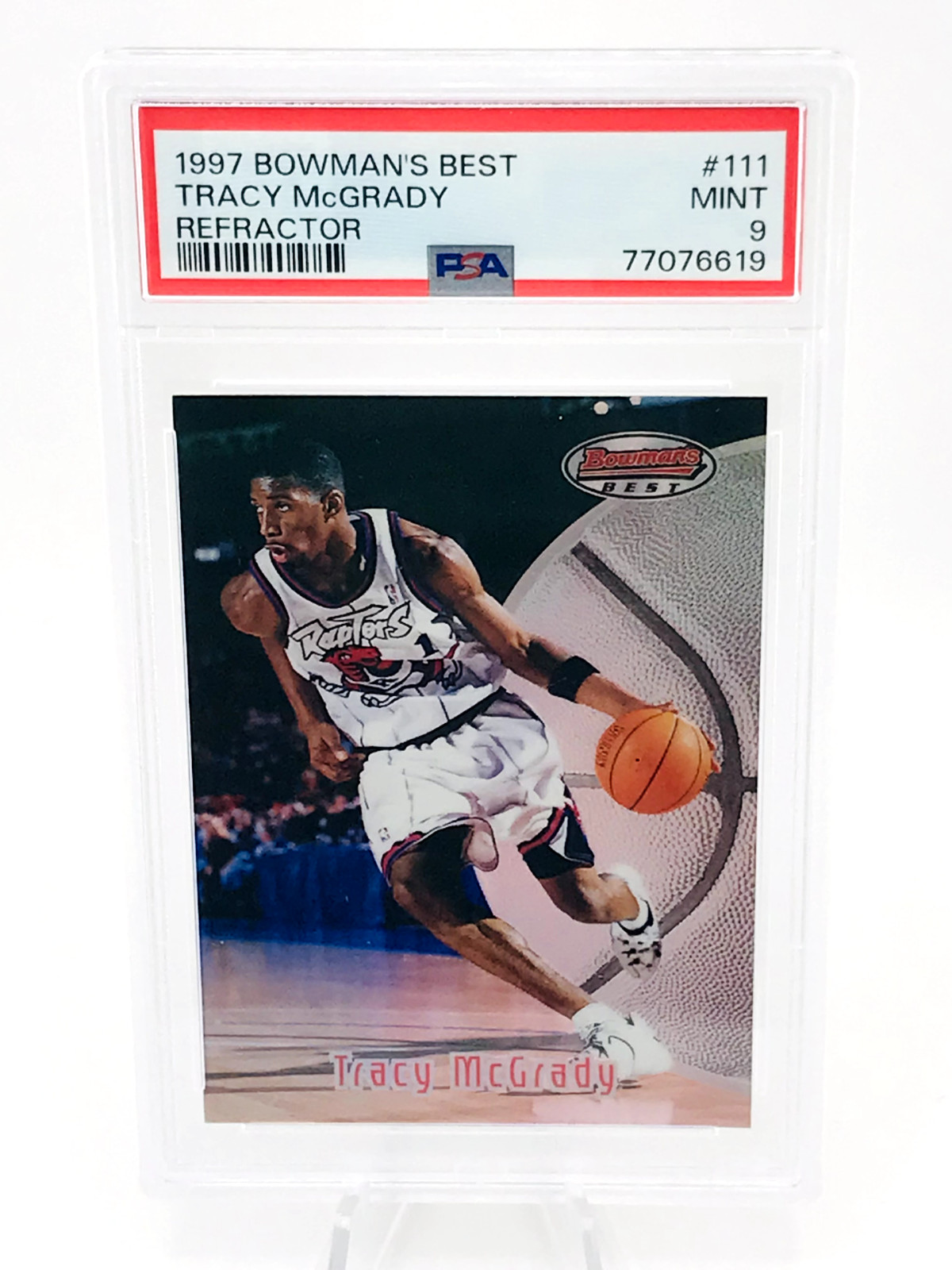 1997 Bowman's Best REFRACTOR Tracy McGrady RC #111 PSA 9 Mint Rookie Card