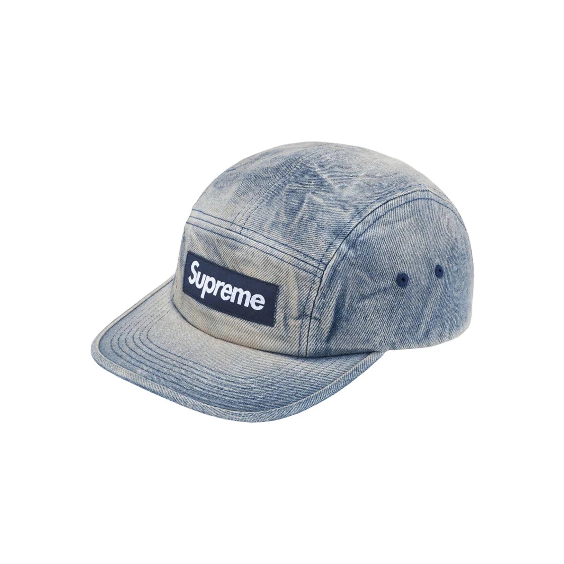 Casquette de camp Supreme en sergé chino lavé indigo sale   24SS  