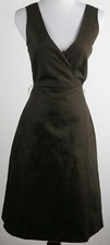 J CREW Size 8 Serena Cotton Cady Dress Chocolate Brown No Sash New