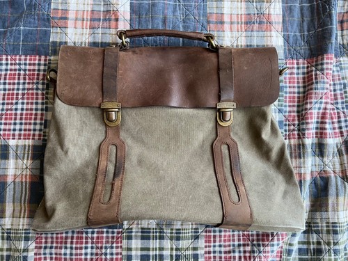 Gootium Vintage Canvas Leather Messenger Computer Bag
