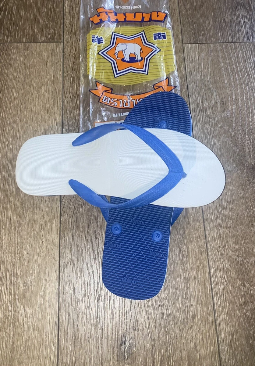 Nanyang Thai Durable Rubber Made Plain White Flip Flop Sandal Adult Shoes